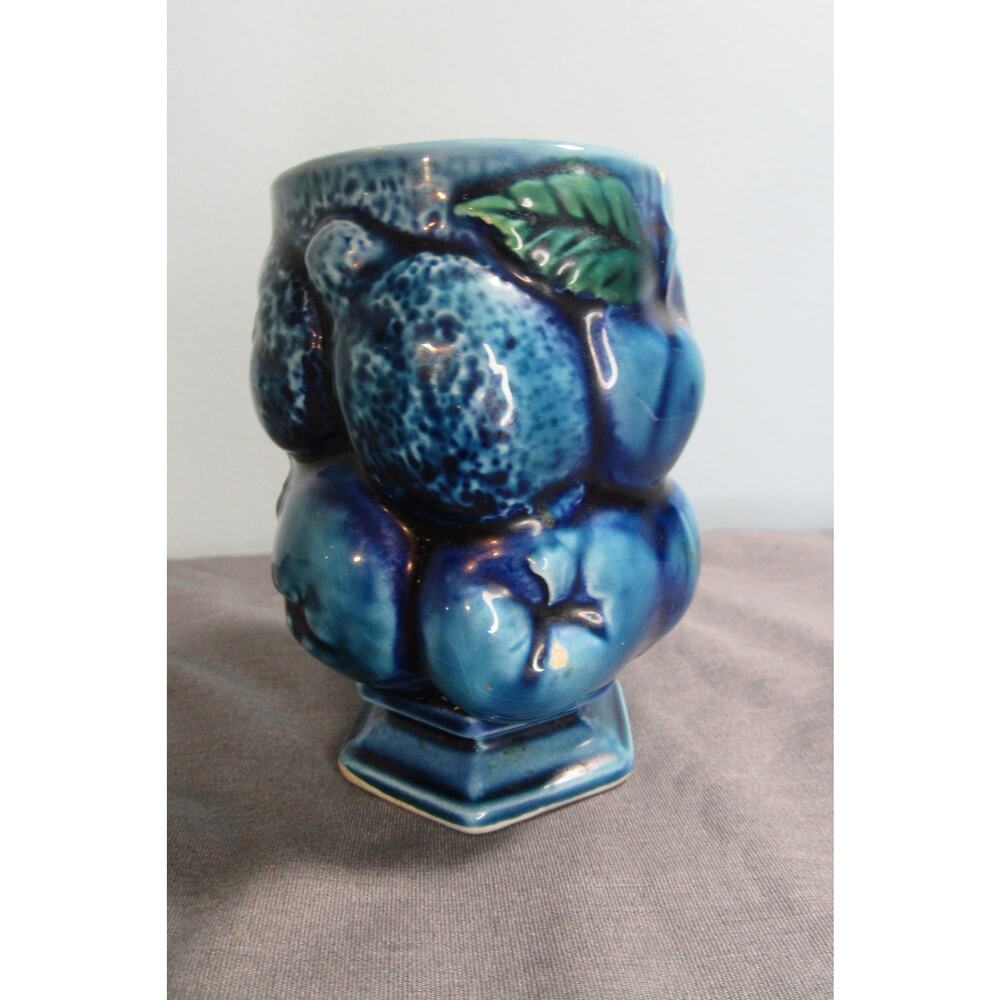 Vintage Inarco Blue Mood Indigo Blue Fruit Juice Tumblers Cups E2853
